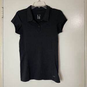 ARC'TERYX relaxed fit black short sleeve womens polo size medium